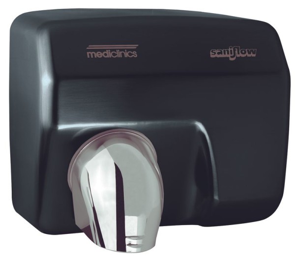 Mediclinics 2250W Handendroger zwart automatisch wand montage staal 68 dB Mediclinics  12295