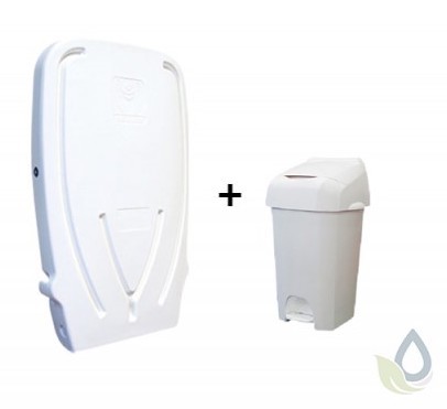 SET folding changing table made of plastic and white Nappease ª diaper pail 60 liter   NB60W