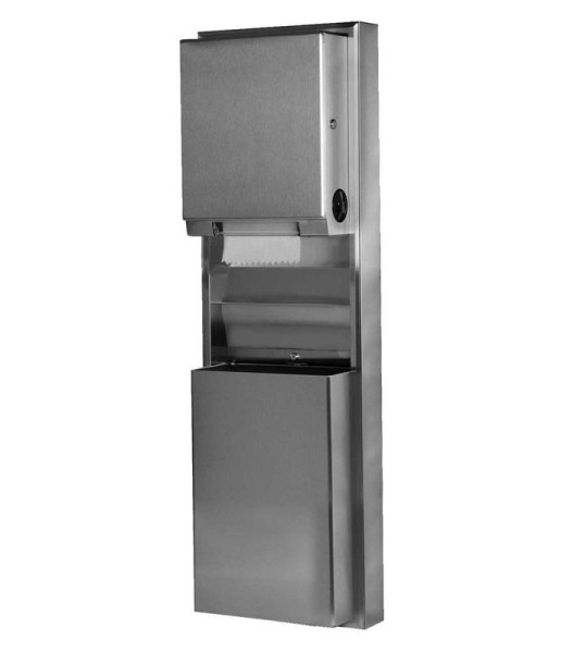 Bobrick 39619 recessed convertible paper towel dispenser and waste receptacle Bobrick B-39619