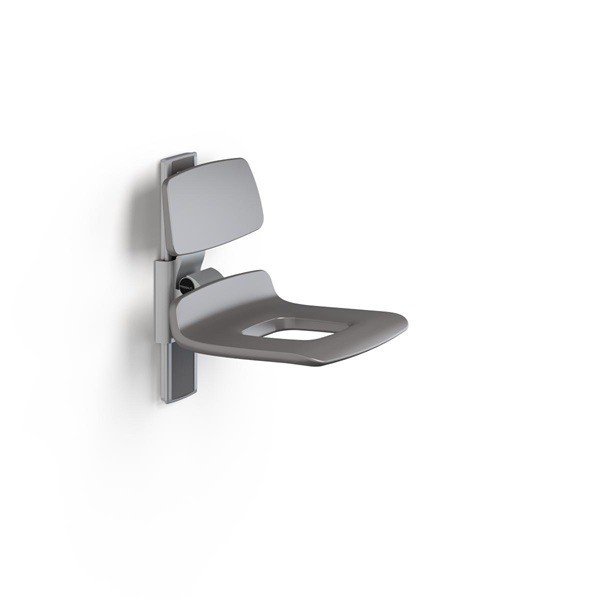 Pressalit manually adjustable shower seat with backrest and aperture - max. 300 kg Pressalit  R7421182000,R7421182112