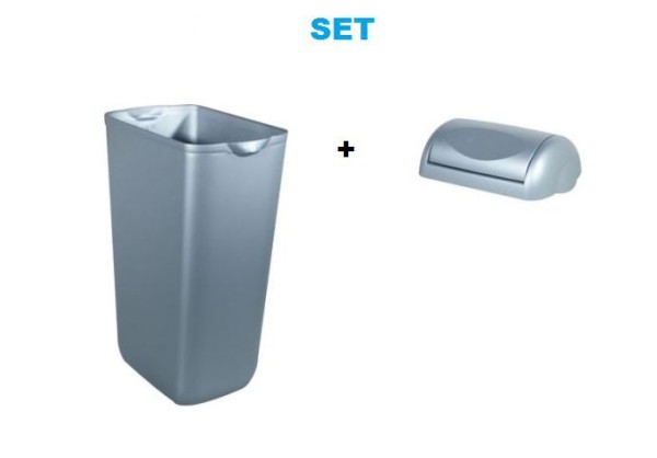 Plastic Marplast SET with waste bin 23l and waste bin lid in satin Marplast S.p.A. MP742,746