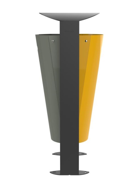 Arkea prullenbak 2 x 60L gemaakt van staal verkrijgbaar in 3 kleuren van Rossignol Rossignol 56375,56374,56376