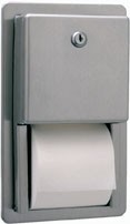 Bobrick B-3888 recessed multi-roll toilet tissue dispenser of stainless steel Bobrick  B-3888
