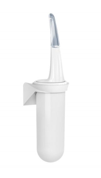 Witte toiletborstel met houder voor wandmontage van kunststof Marplast MP929