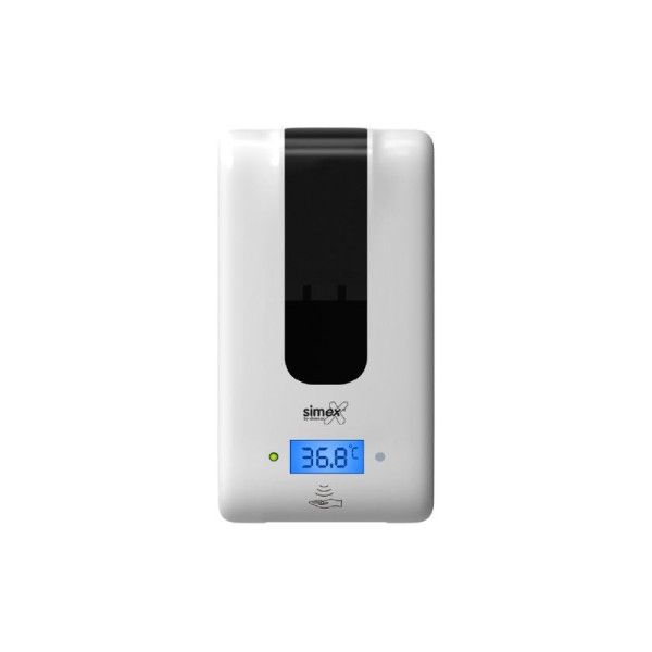 Zeepdispenser geldispenser thermometer display activeringssensor automatisch hervulbaar ABS kunststof wit zwart 1,2 liter Simex 04073