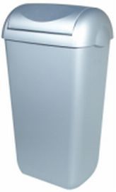Kunststof RVS-look afvalbak 23 liter of 43 liter + swing deksel van PlastiQline PlastiQ-line 5675,5677