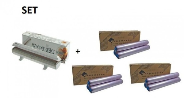 SET Wrapmaster 1000 + 3 dozen vershoudfolie uit polyethylen Wrapmaster  63M10,3x18C35