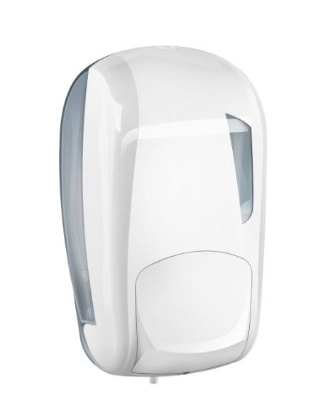 Witte plastic zeepdispenser voor vloeibare zeep Inhoud 1,0 L Marplast MP911