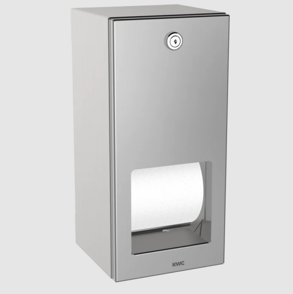 RODAN porte-rouleau de papier toilette pour montage en saillie rouleau de réserve en acier inoxydable satiné KWC RODX672