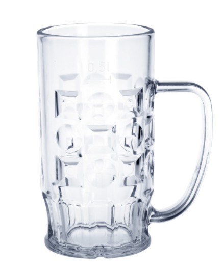 SET 20 stuks Bier pul 0,5l SAN kristal helder van plastic - vaatwasser bestendig - Schorm GmbH 9005