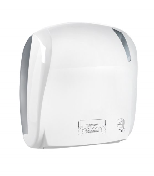 Witte automatische papieren handdoekdispenser HACCP Marplast MP884