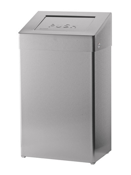 Gesloten RVS vuilnisbak met zelfsluitende klep 50 liter Ophardt Hygiene SanTRAL ABU - 3400245,3400246