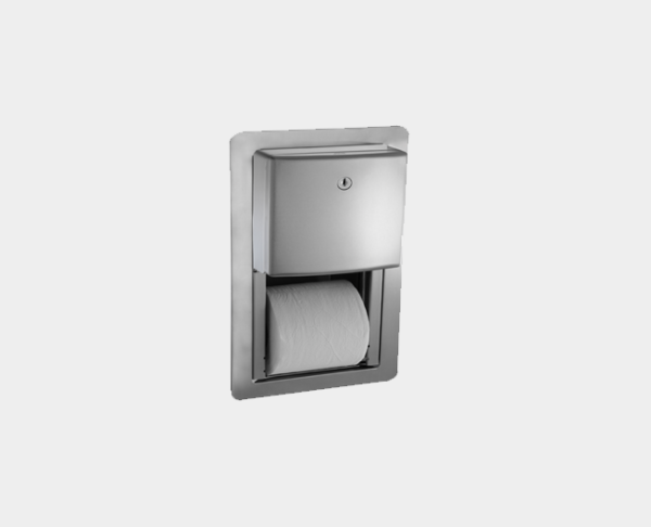 RVS toiletpapier dispenser voor half verzonken 2 rollen