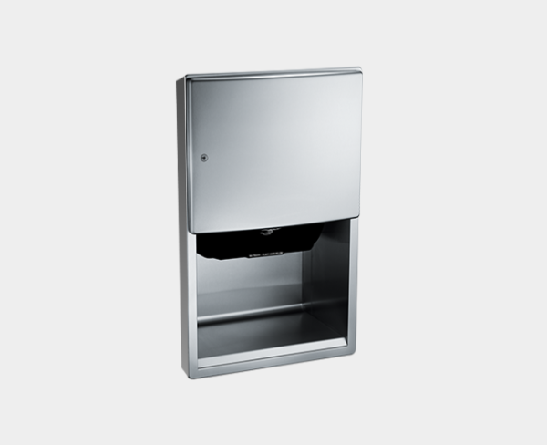Automatische papieren handdoekdispenser van RVS voor half inbouw