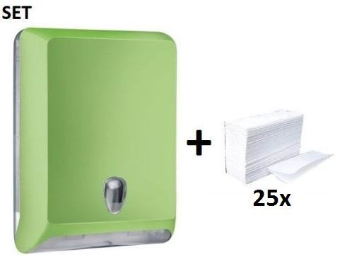 Papertowel dispenser MP830 green colored edition + papertowel by SET Marplast Marplast S.p.A. MP830,10102