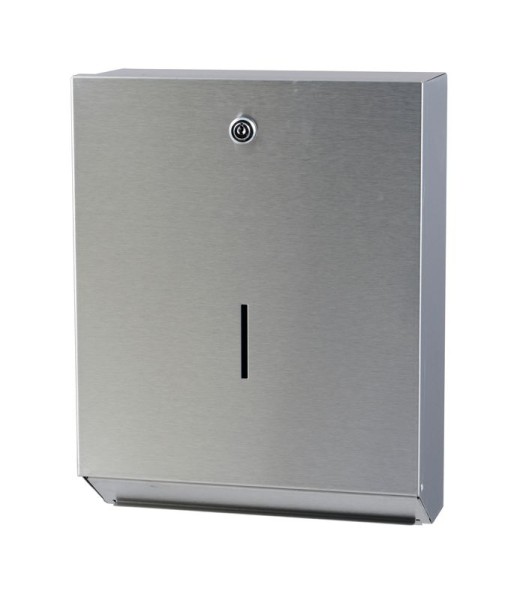 Groot handdoekdispenser gemaakt van roestvrij staal met zichtvenster van Basic Line Basic Line 3802