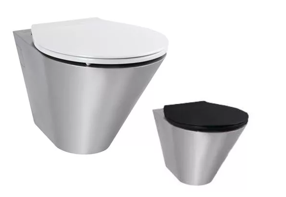 AUZ 01 RVS toilet wandmontage zitplank zwart/wit kunststof AZP 1205020110