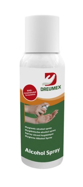 Alcoholspray volgens de WHO-formule voor handdesinfectie Dreumex 75ml