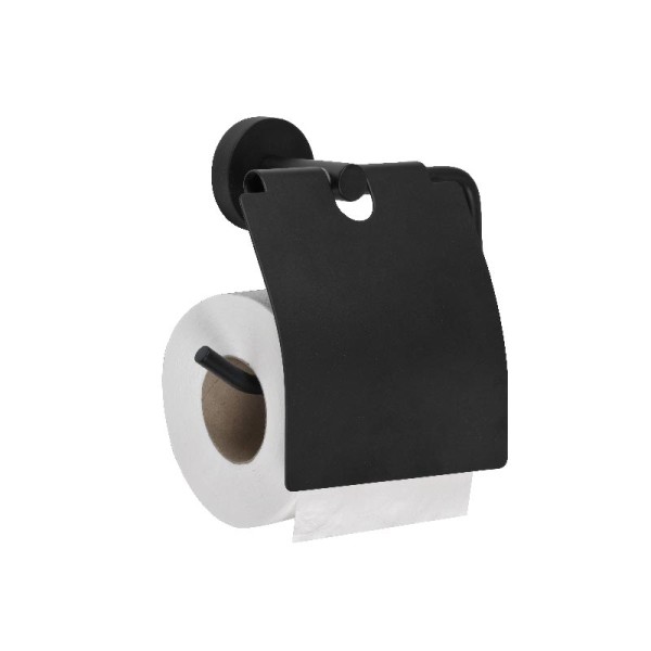 Toiletrolhouder dekselbescherming RVS wandmontage zwart Simex 05154
