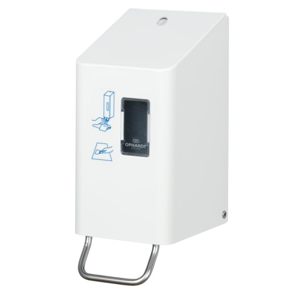 Spraydispenser voor toiletbrildesinfectie RVS wit handmatige bediening Ophardt 1423259