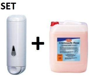 SET Marplast white soap dispenser 0,25L and skin-friendly cream soap rose 5L Marplast S.p.A.  A60511WIN,pgk5
