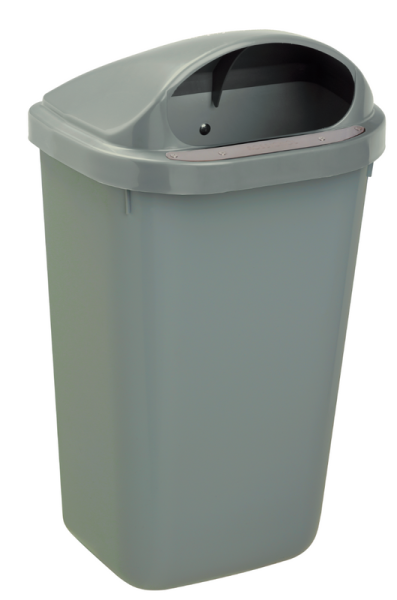 Afvalbak van gerecycled materiaal voor buiten wandmontage 50 liter grijs afsluitbaar Rossignol 54990