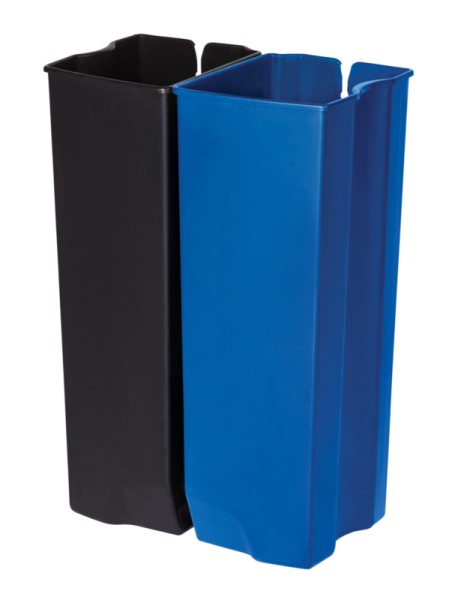 Recycling binnenbakken 2x25 ltr Front Step RVS, Rubbermaid zwart, blauw Rubbermaid 76224986