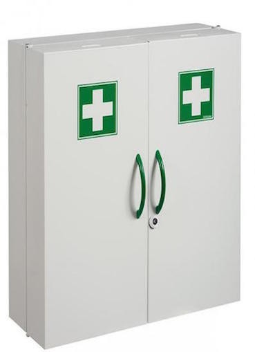 White Clinix medicine cabinet with body made of epoxy powder coated steel Rossignol 50201