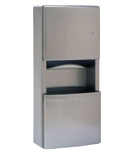 Bobrick surface mounted paper towel dispenser/waste receptacle of stainless steel Bobrick B-43699