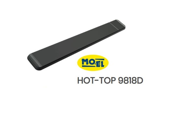Donkerstraler met Afstandsbediening & Dimmer — Hot Top Aluminium 1800W voor Wand of Plafond Bevestiging 9818D