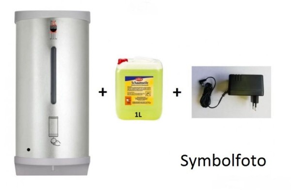 Touch free foam soap dispenser + adapter + 1L foam soap from Dan Dryer in SET Dan Dryer A/S 846,10880,324/1