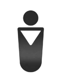 Self adhesive stainless steel black coated Pictogram for door mark a men toilet PROOX DP-810