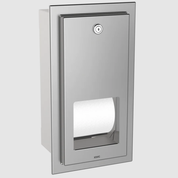 RODAN toiletrolhouder voor inbouw spindelsysteem RVS zijdeglans KWC RODX672E